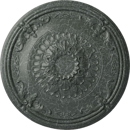 Ekena Millwork Athens Ceiling Medallion (Fits Canopies up to 3 5/8"), 26 1/4"OD x 3 1/4"P, Athenian Green Crackle CM27ATAGC